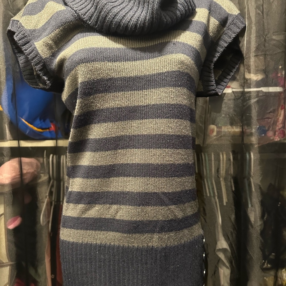 #49 Samantha Stuart Striped Cowl Neck Sweater